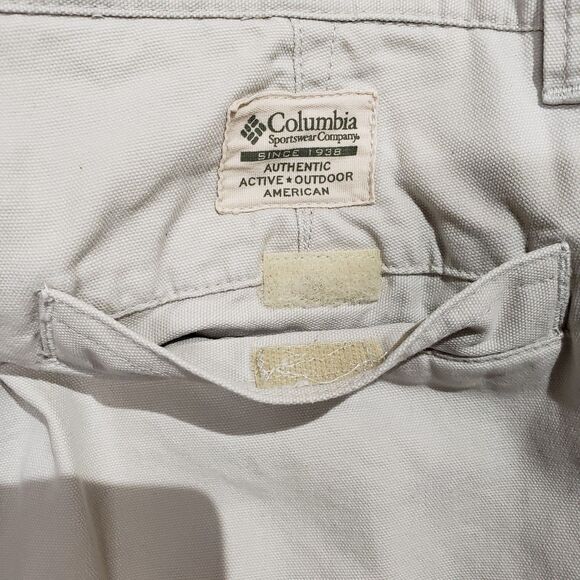 Columbia Outdoor Hiking Pants Women's 12 Long Beige Khaki Straight Leg Pockets - Picture 8 of 14